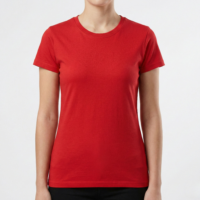 T-shirt BASIC Damski Czerwony