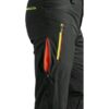 Spodnie CXS AKRON, męskie, sotshell, kolor czarny, HV żółte/pomarańczowe elementy