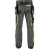 Spodnie CXS NAOS, męskie, kolor szaro-czarny, HV żółte elementy