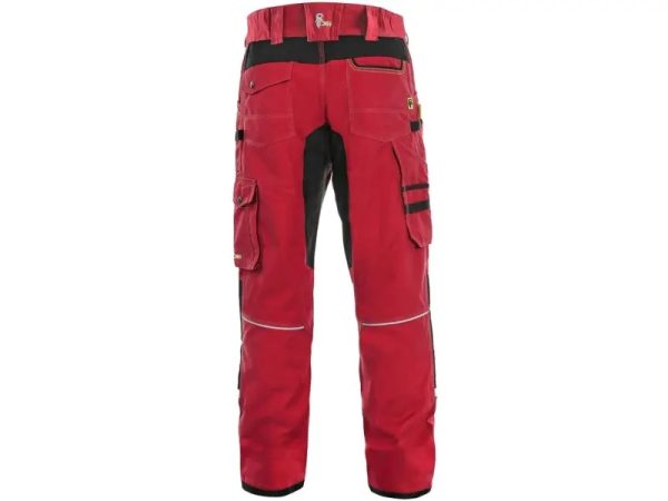 Spodnie CXS STRETCH, męskie, kolor czerwono-czarny