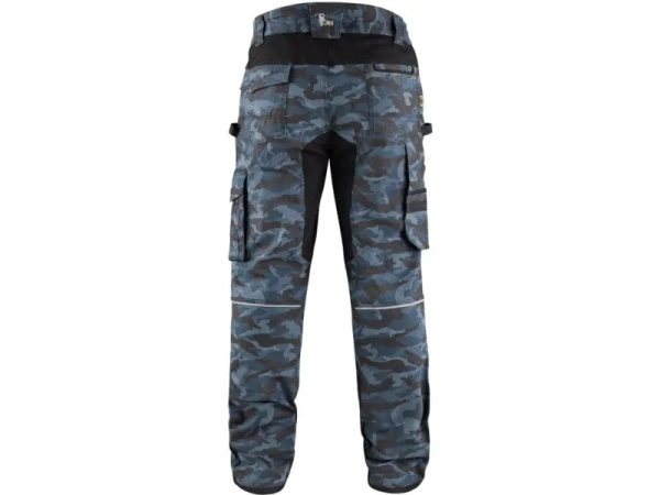 Spodnie CXS STRETCH, męskie, kolor kamuflaż-niebieski