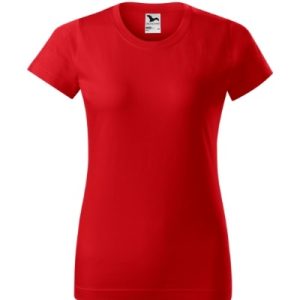 T-shirt BASIC Damski Czerwony